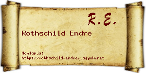 Rothschild Endre névjegykártya